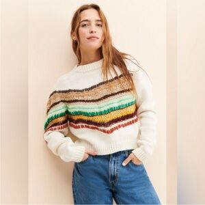 Colorful Striped Crew Neck Sweater